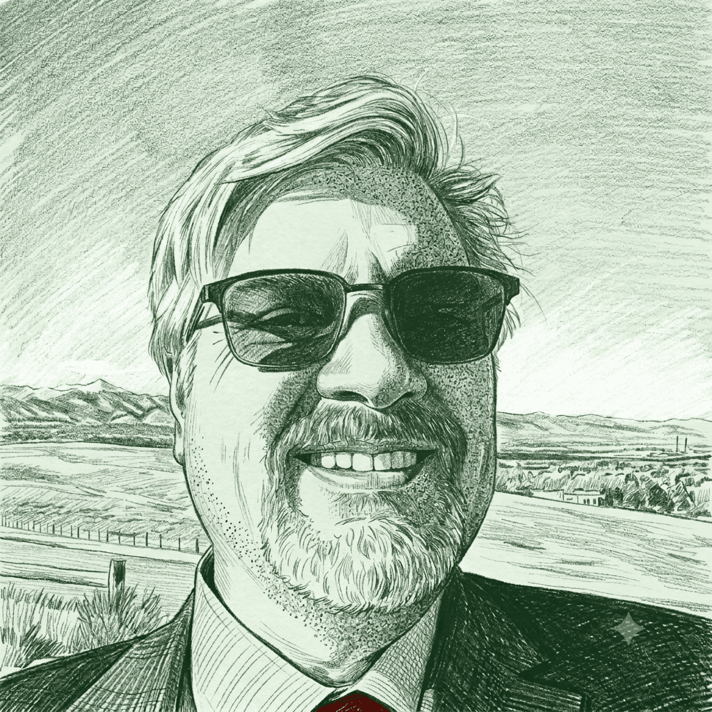 An image of Ross Willits in a pencil sketch style.