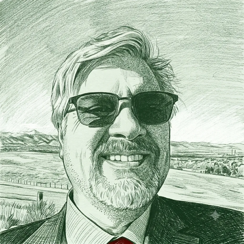 An image of Ross Willits in a pencil sketch style.